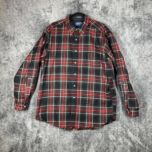 Vintage Pendleton Shirt Mens Large Red Plaid Wool Flannel Lined USA Button Up